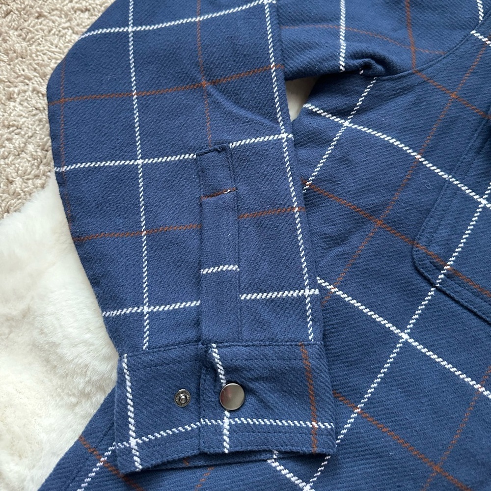 Outdoor William Rast Men's Navy / Blue Plaid Lined Fleece Jacket-M - Picture 5 of 11